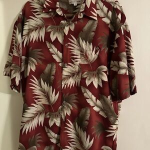 Pierre Cardin Casual Red and Brown Button Down Shirt